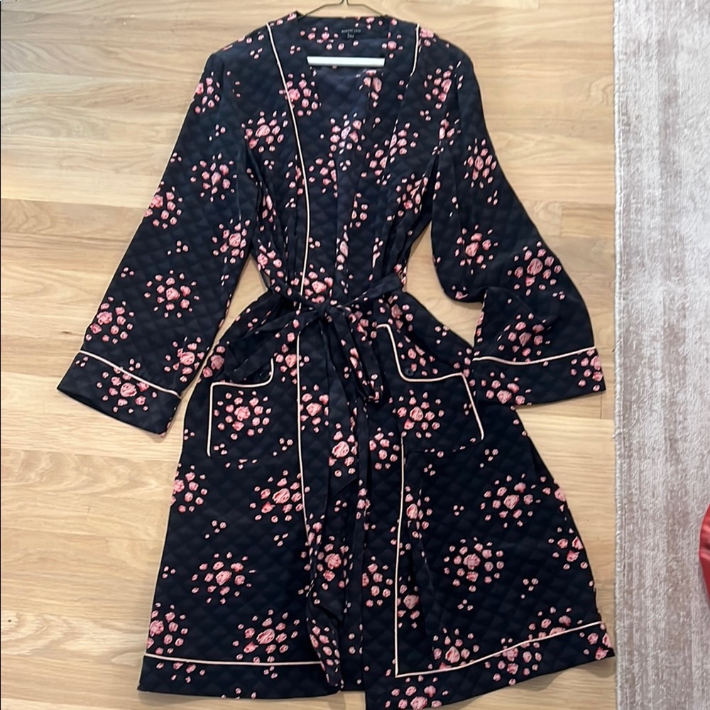 Morgan Lane Black and Pink Floral Robe